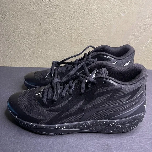 New Men's Puma LaMelo Ball MB.02 Size 13 Black White Oreo Basketball Shoes - Picture 3 of 9